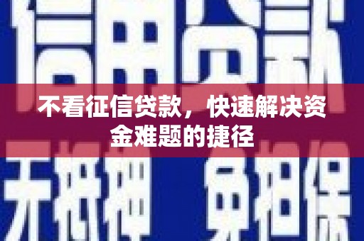 盐埕不看征信贷款，快速解决资金难题的捷径