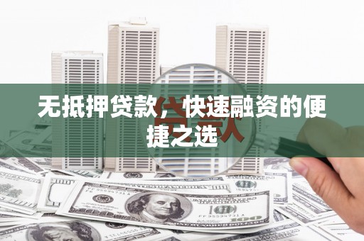 盐埕无抵押贷款，快速融资的便捷之选
