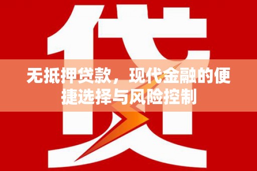 盐埕无抵押贷款，现代金融的便捷选择与风险控制