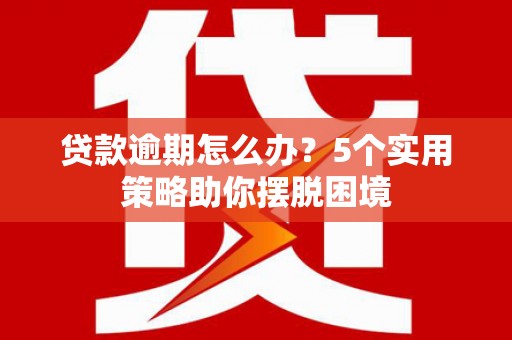 盐埕贷款逾期怎么办？5个实用策略助你摆脱困境