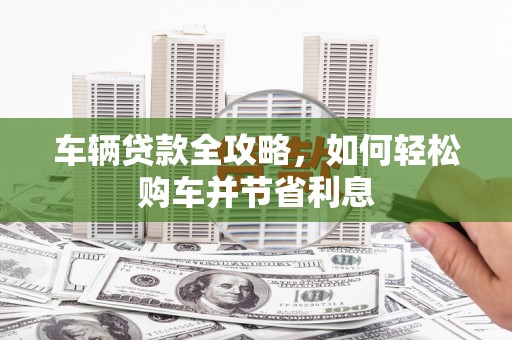 盐埕车辆贷款全攻略，如何轻松购车并节省利息