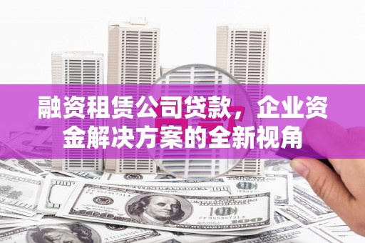 盐埕融资租赁公司贷款，企业资金解决方案的全新视角