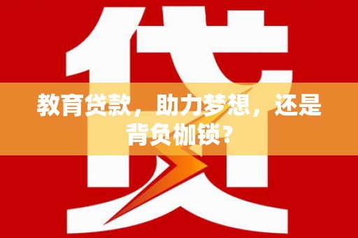 盐埕教育贷款，助力梦想，还是背负枷锁？
