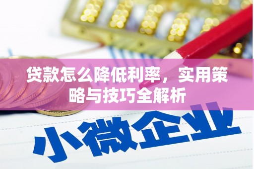 盐埕贷款怎么降低利率，实用策略与技巧全解析