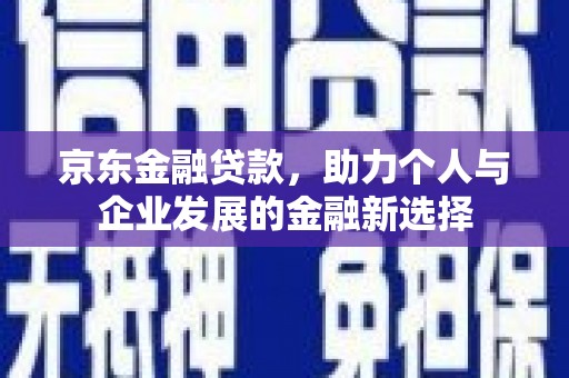 盐埕京东金融贷款，助力个人与企业发展的金融新选择