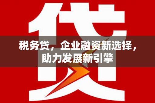 盐埕税务贷，企业融资新选择，助力发展新引擎