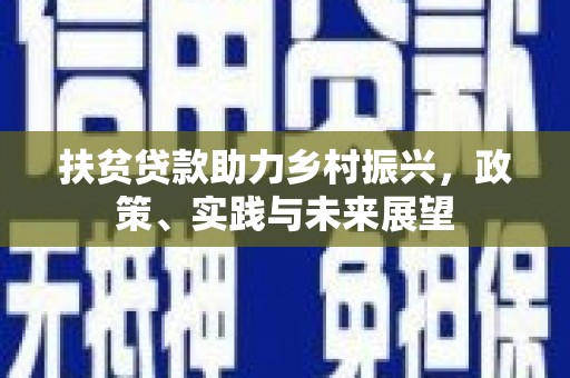 盐埕扶贫贷款助力乡村振兴，政策、实践与未来展望