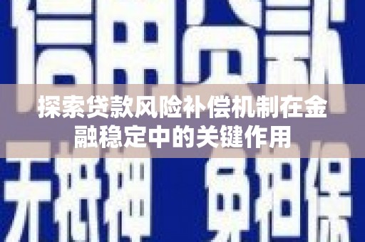 盐埕探索贷款风险补偿机制在金融稳定中的关键作用