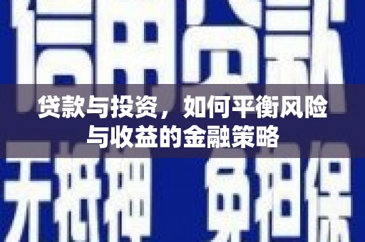 盐埕贷款与投资，如何平衡风险与收益的金融策略
