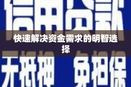 盐埕快速解决资金需求的明智选择
