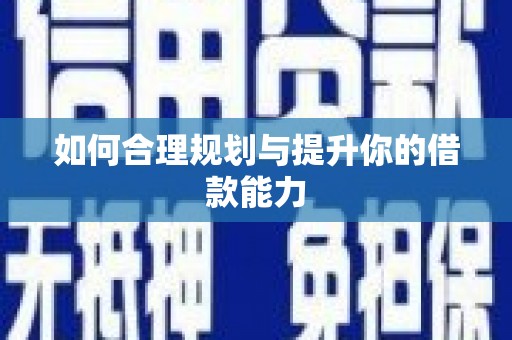 盐埕如何合理规划与提升你的借款能力