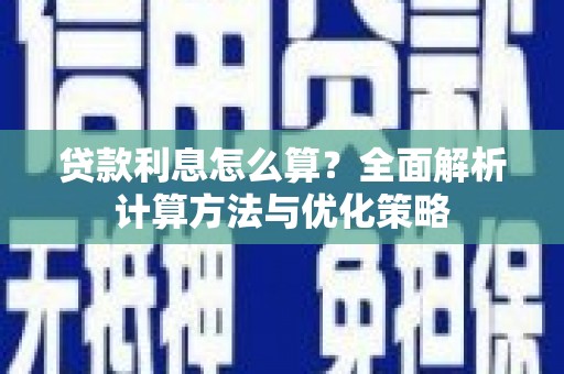 盐埕贷款利息怎么算？全面解析计算方法与优化策略