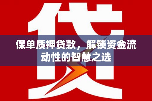 盐埕保单质押贷款，解锁资金流动性的智慧之选